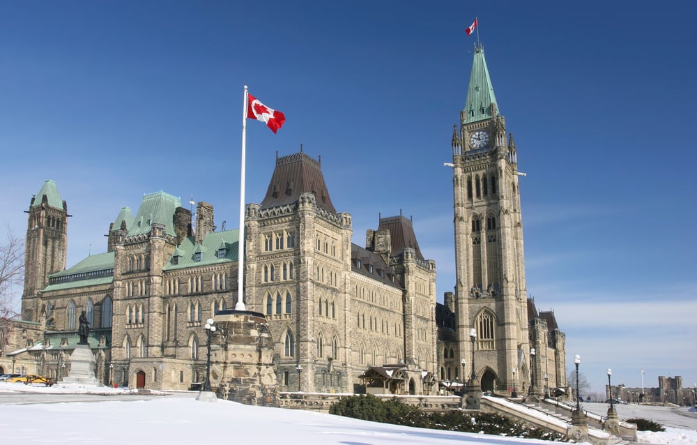 Parliament of Canada in winter